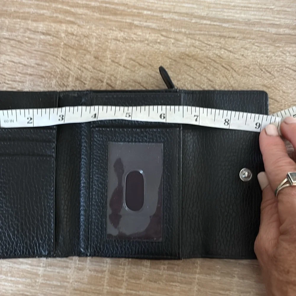 Leather Black Trifold Wallet